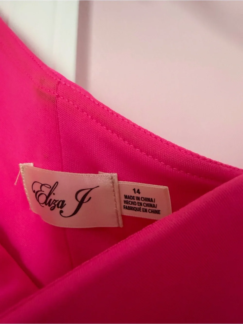 Eliza J One-Shoulder Hot Pink Cocktail Dress